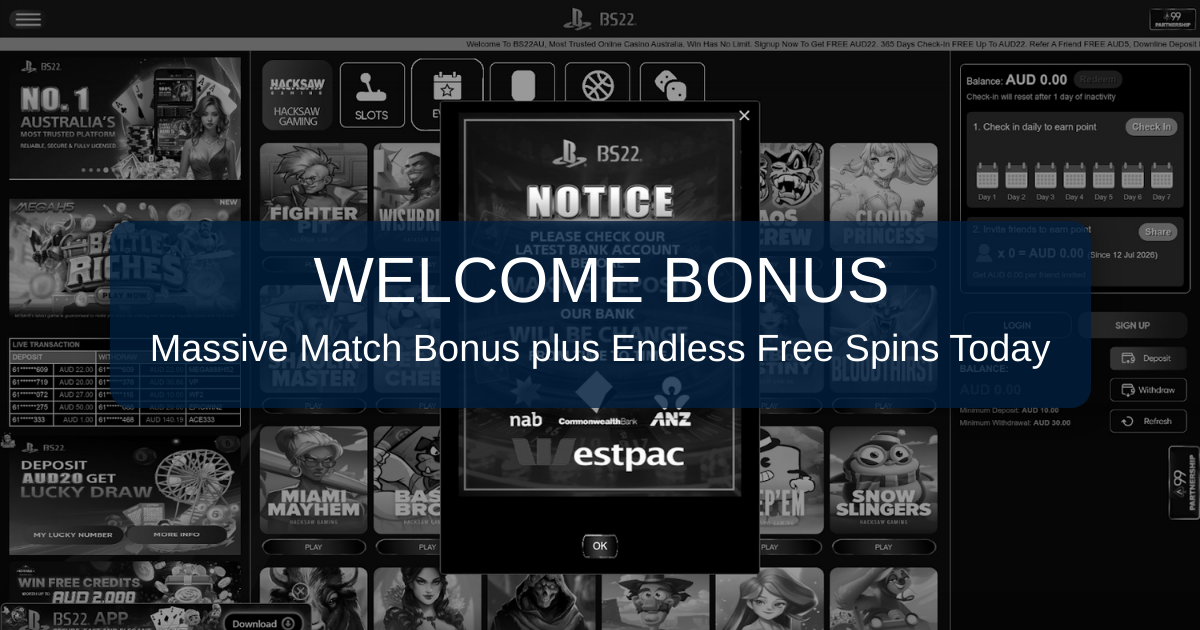 BS22 Casino: Big Bonuses Await!